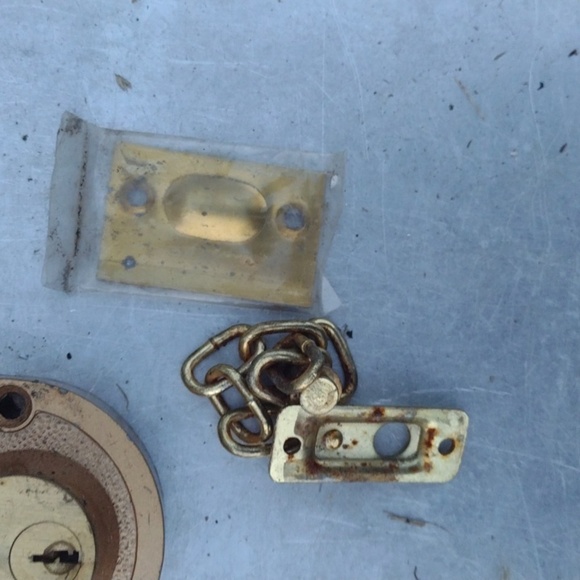 Gold and Tan Door Lock Set - Picture 4 of 4